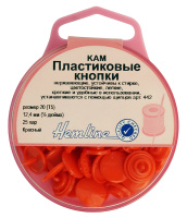 Кнопки пластиковые Hemline, 12,4 мм, цвет красный 443.RED (1 блистер)